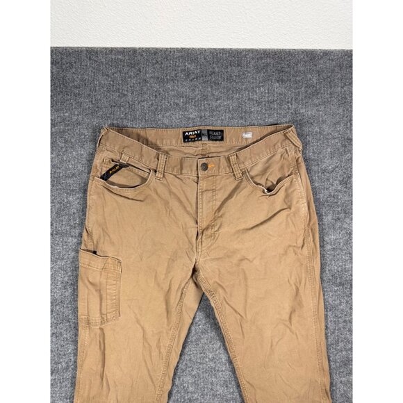 Ariat Men's Rebar M4 Relaxed Straight Field Khaki Made Tough Size 36/32 - Picture 2 of 8